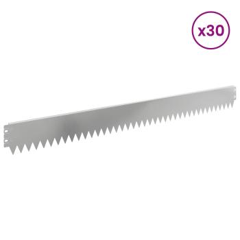 Rasenkante 30 stk. 103 x 10 cm Stahl Silber