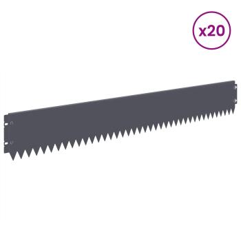Rasenkante 20 stk. 103 x 15 cm Stahl Anthrazit