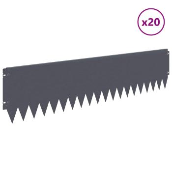 Rasenkante 20 stk. 103 x 25 cm Stahl Anthrazit