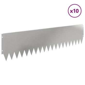 Rasenkante 10 stk. 103 x 25 cm Stahl Silber