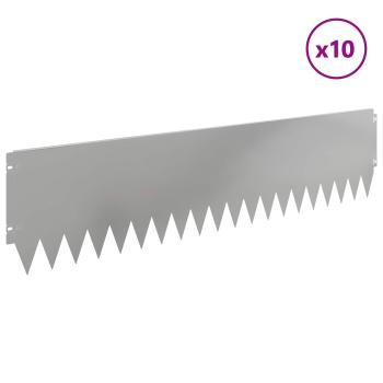 Rasenkante 10 stk. 103 x 25 cm Stahl Silber