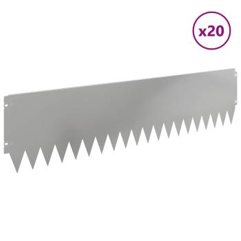 Rasenkante 20 stk. 103 x 25 cm Stahl Silber