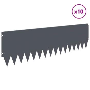 Rasenkante 10 stk. 103 x 30 cm Stahl Anthrazit