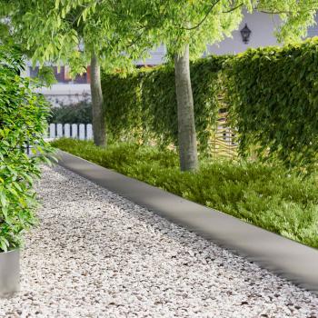 ARDEBO.de - Rasenkante 10 stk. 103 x 30 cm Stahl Silber