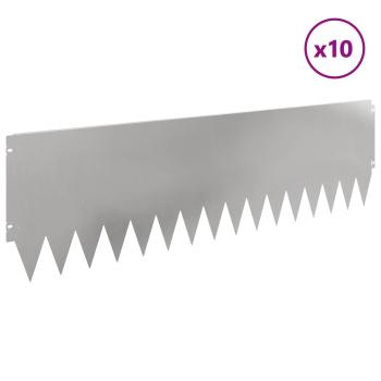 Rasenkante 10 stk. 103 x 30 cm Stahl Silber