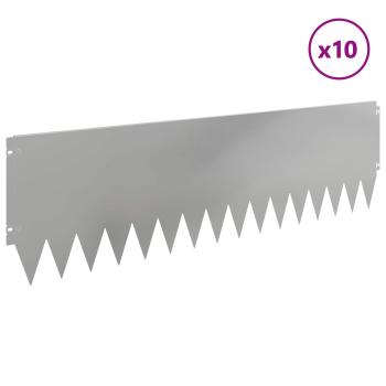 Rasenkante 10 stk. 103 x 30 cm Stahl Silber