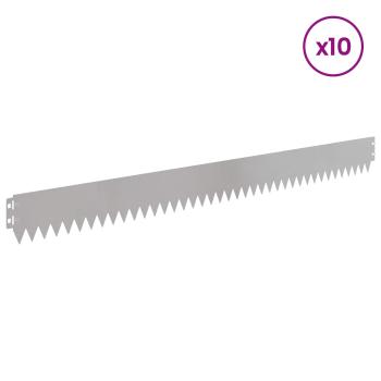 Rasenkante 10 stk. 103 x 10 cm Stahl Silber