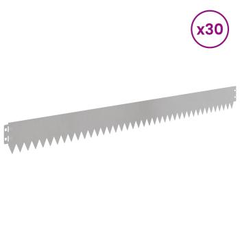 Rasenkante 30 stk. 103 x 10 cm Stahl Silber