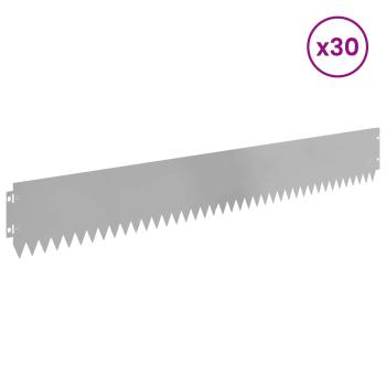 Rasenkante 30 stk. 103 x 15 cm Stahl Silber