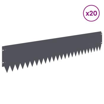 Rasenkante 20 stk. 103 x 20 cm Stahl Anthrazit