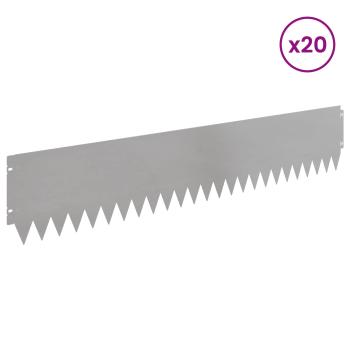 Rasenkante 20 stk. 103 x 20 cm Stahl Silber