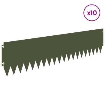 Rasenkante 10 stk. 103 x 25 cm Stahl Olivgrün
