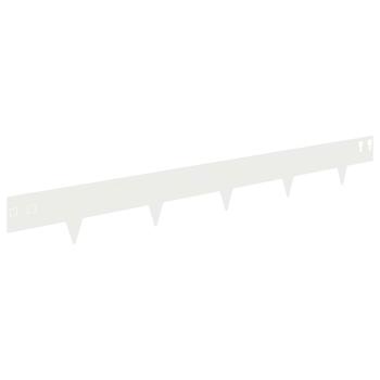 Raseneinfassung 50 stk. 100 x 12 cm Stahl Weiß