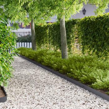 ARDEBO.de - Raseneinfassung 50 Stk. 100 x 12 cm Stahl Anthrazit