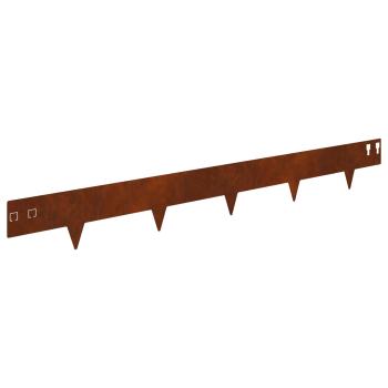 Raseneinfassung 30 stk. 100 x 12 cm Stahl Rostig