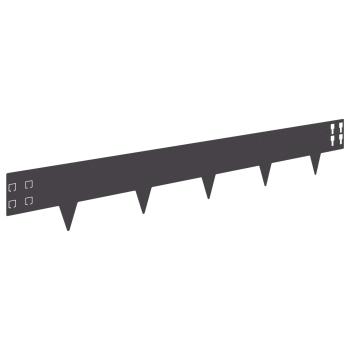 Raseneinfassung 30 stk. 100 x 15 cm Stahl Schwarz