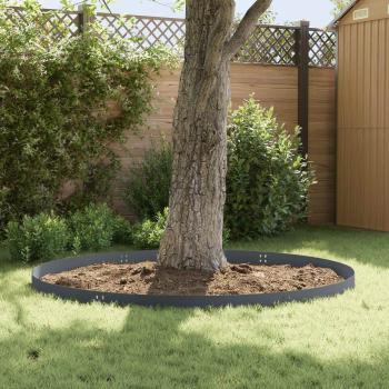 Raseneinfassung 50 stk. 100 x 15 cm Stahl Anthrazit