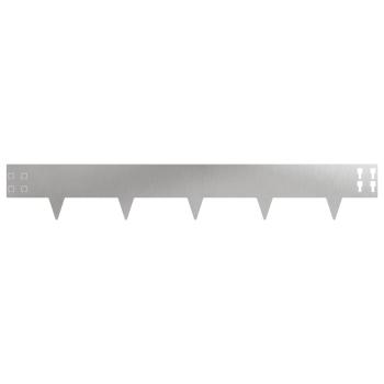 Raseneinfassung 50 Stk. 100 x 15 cm Stahl Silber