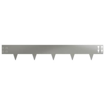 Raseneinfassung 30 Stk. 100 x 15 cm Stahl Silber