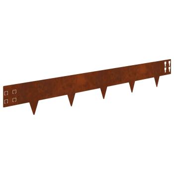 Raseneinfassung 30 stk. 100 x 15 cm Stahl Rostig