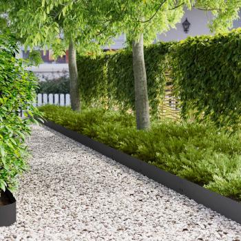 ARDEBO.de - Raseneinfassung 30 stk. 100 x 20 cm Stahl Schwarz
