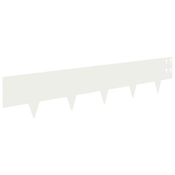 Raseneinfassung 30 Stk. 100 x 20 cm Stahl Weiß