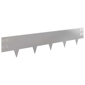 Raseneinfassung 20 Stk. 100 x 20 cm Stahl Silber