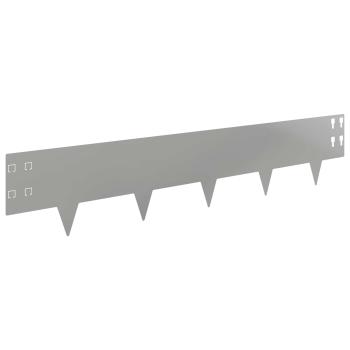 Raseneinfassung 20 stk. 100 x 20 cm Stahl Silber