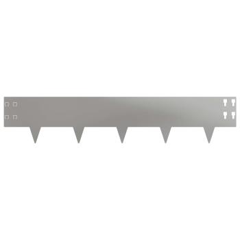 Raseneinfassung 20 stk. 100 x 20 cm Stahl Silber