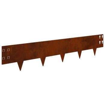 Raseneinfassung 20 Stk. 100 x 20 cm Stahl Rostig