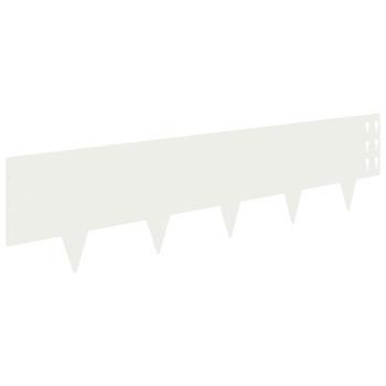 Raseneinfassung 30 stk. 100 x 25 cm Stahl Weiß