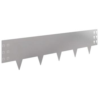 Raseneinfassung 10 Stk. 100 x 25 cm Stahl Silber