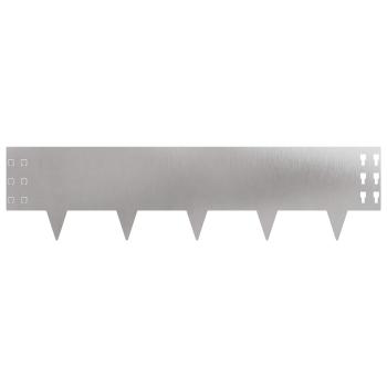 Raseneinfassung 20 Stk. 100 x 25 cm Stahl Silber