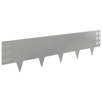 Raseneinfassung 30 stk. 100 x 25 cm Stahl Silber