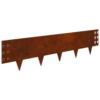 Raseneinfassung 30 stk. 100 x 25 cm Stahl Rostig