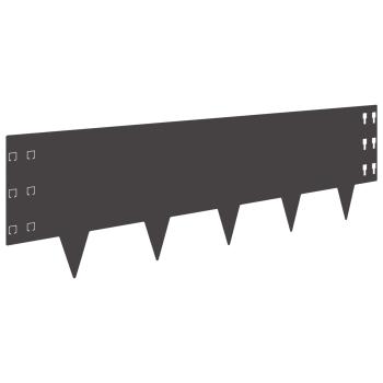 Raseneinfassung 10 stk. 100 x 30 cm Stahl Schwarz