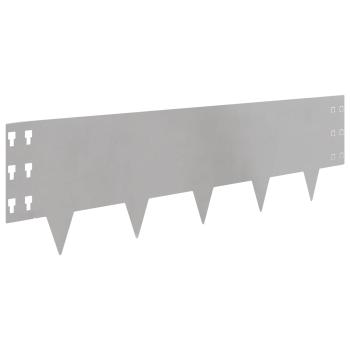 Raseneinfassung 10 Stk. 100 x 30 cm Stahl Silber