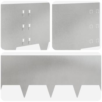 Raseneinfassung 10 Stk. 100 x 30 cm Stahl Silber