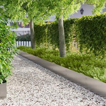 ARDEBO.de - Raseneinfassung 30 Stk. 100 x 30 cm Stahl Silber