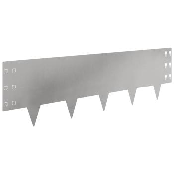 Raseneinfassung 30 Stk. 100 x 30 cm Stahl Silber