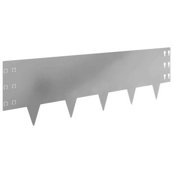Raseneinfassung 20 stk. 100 x 30 cm Stahl Silber