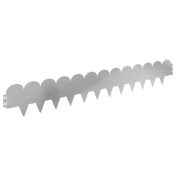 Raseneinfassung 50 stk. 103 x 15 cm Stahl Silber