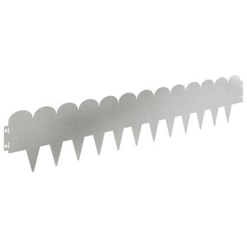 Raseneinfassung 10 stk. 103 x 20 cm Stahl Silber