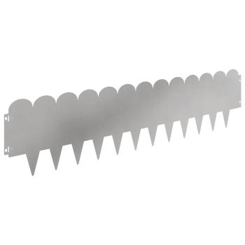 Raseneinfassung 10 stk. 103 x 25 cm Stahl Silber