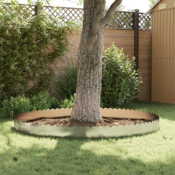 Raseneinfassung 10 stk. 103 x 25 cm Stahl Silber