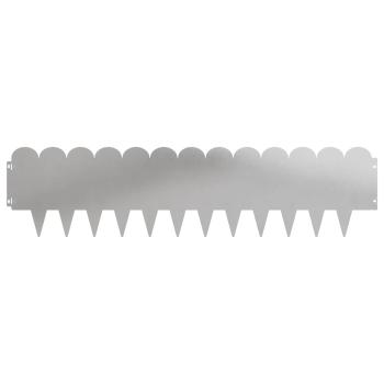 Raseneinfassung 10 stk. 103 x 25 cm Stahl Silber