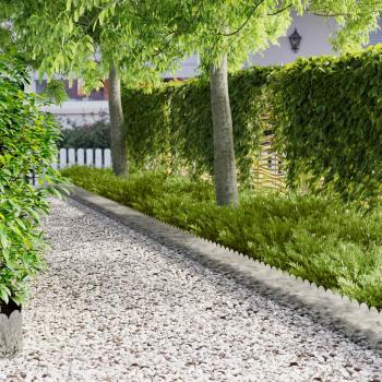ARDEBO.de - Raseneinfassung 20 Stk. 103 x 25 cm Stahl Silber