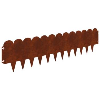 Raseneinfassung 10 Stk. 103 x 25 cm Stahl Rostig