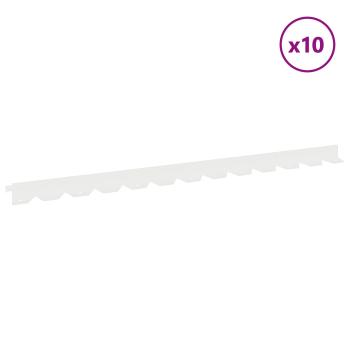 Raseneinfassung 10 stk. 102 x 4 x 4 cm Stahl Weiß