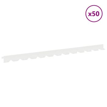 Raseneinfassung 50 stk. 102 x 4 x 4 cm Stahl Weiß
